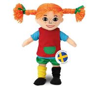 PIPPI LONGSTOCKING Doll - Rag Dolls for Girls Age 1, Smiling Pippi Rag Doll with Embroidered Face Makes Baby Happy, Builds Motor Skills, Removable Clothes, 20cm, Officially Licensed from Sweden