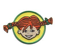 Pippi Longstocking Head Plait - Iron on Patches Adhesive Emblem Stickers Appliques, Size: 3,15 x 2,13 inches