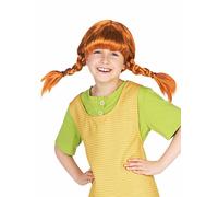 Pippi Longstocking Wig Ginger Plaits Girls Womans Fancy Dress Book TV Character