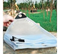 PIPRE 1.2m x 2m Clear Heavy Duty Tarpaulin Waterproof 220 g/m² Clear Tarp with Eyelets, Outdoor Transparent Tarp PVC Tarpaulin Windproof, Tear Resistant for Garden, Gazebo