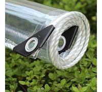 PIPRE 1.8m x 2.4m Clear Tarpaulin Waterproof Heavy Duty, 450g/m² Clear Tarp with Grommets, Transparent Waterproof Pergola Covers for Patio Outdoor with Rope