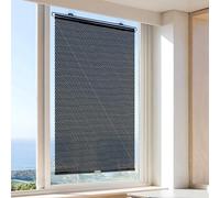 PIPRE Portable Blackout Blinds, 50 x 125cm Blackout Material Temporary Blackout Blinds Stick On Window No Drill Blackout Blinds Window Roller Blind with Suction Cups for Bedroom and Travel