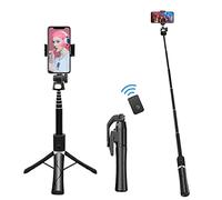 PIPRE Selfie Stick Tripod, Foldable and Extendable Bluetooth Tripod Stand with Wireless Remote Control for iPhone 13/13 Pro/12/11 Pro/XS Max/XS/XR/X, Samsung Huawei LG Google Sony Smartphones