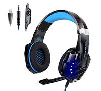 PIPRE Stereo Gaming Headset for PS4 PC Xbox One PS5 Controller, Noise Cancelling Over Ear Headphones with Mic, LED Light, Bass Surround, Soft Memory Earmuffs for Laptop Mac Nintendo NES Games