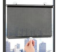 PIPRE Suction Cup Blackout Roller Blinds,Punch-free Retractable Balcony Sun Shade,Sunscreen Insulation Shading Curtain Window Blind Kitchen Office Car Privacy Screen (W 58 x H 125cm(23x49in)