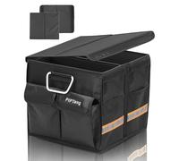PIPTang S 35cm 36L Car Trunk Boot Storage Foldable Trunk Organizer & Lid Folding Cover Alloy Reflective Strip for Car, SUV, Truck, Minivan for Emergency Road Black