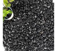 PIQIUQIU Black Polished Pebbles Stone Garden Walkway Garden Decorative Stones 10-20 mm 1 kg