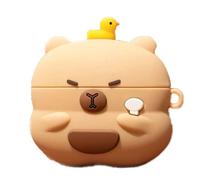 PIQIUZC 3D Cartoon Fun Skin Design Shockproof Silicone Earphone Protective Cover with Carabiner,for AirPods 4 Cute Case (Capybara)