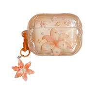 PIQIUZC Headset Case for AirPods Pro 2,Cute Butterfly Flower Pattern Design with Pendant,for Girls Woman Exquisite Earphone Protective Cover (flower)