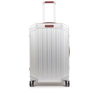 Piquadro Aluminum 4-Wheel Trolley, 69 cm silver colored