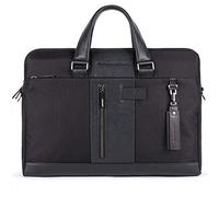 Piquadro - Bag work - Laptop Compartment 15,6" - In Leather and Fabric - Men - Colour Black