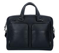 Piquadro Black Square Briefcase Genuine Leather 39 cm Laptop compartment black