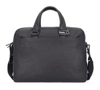 Piquadro Black Square Briefcase Genuine Leather 40 cm Laptop compartment black