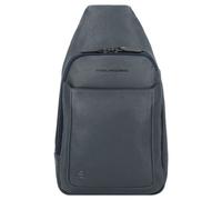 Piquadro Black Square Shoulder bag Genuine Leather 20 cm blue
