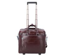 Piquadro Blue Square 2 wheels Wheeled briefcase Genuine Leather 36 cm Laptop compartment brown