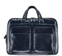 Piquadro Blue Square briefcase leather 41 cm laptop compartment blue
