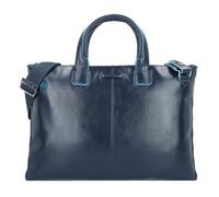 Piquadro Blue Square briefcase leather 42 cm laptop compartment blue