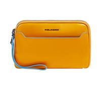 Piquadro Blue Square Clutch purse Leather 21 cm yellow
