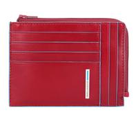 Piquadro Blue Square Credit card case RFID protection Genuine Leather 12 cm Gift box red