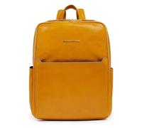 Piquadro Blue Square Daypack RFID protection Genuine Leather 37 cm Laptop compartment yellow