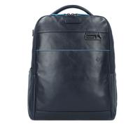 Piquadro Blue Square Revamp Business backpack Genuine Leather 37 cm Laptop compartment blue