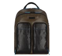 Piquadro Blue Square Revamp Daypack RFID protection Genuine Leather 39 cm Laptop compartment brown