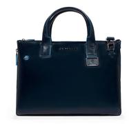 Piquadro Blue Square Shopper Bag Leather 38 cm Laptop compartment with expansion pleat blue