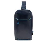 Piquadro Blue Square shoulder bag leather 28 cm blue