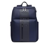Piquadro Brief travel backpack leather 43 cm laptop compartment blue
