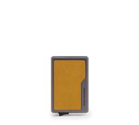 Piquadro - Card Holder Compact - Metal and in Leather - Unisex - Magsafe - Colour Yellow