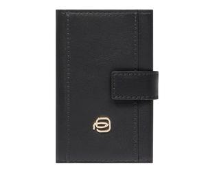Piquadro Circle Credit card case RFID protection Genuine Leather 6.5 cm black