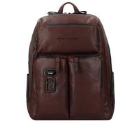 Piquadro Harper backpack RFID leather 46 cm laptop compartment brown