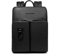 Piquadro Harper Daypack Genuine Leather 38 cm Laptop compartment black