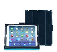 Piquadro Ipadair2 Stand Up Leather Case with Automatic Sleep/Wake Function, Dark Blue, One Size