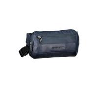 Piquadro Macbeth Leather Waist Bag, Blue, Taglia Unica, Piquadro Macbeth Fabric and Leather Waist Bag