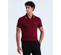Pique Sticker Pete Tipped Polo Shirt In Cabernet