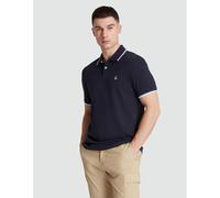 Pique Sticker Pete Tipped Polo Shirt In Dark Sapphire