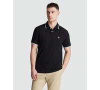 Pique Sticker Pete Tipped Polo Shirt In True Black