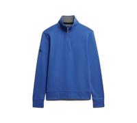 Piqué zip neck sweatshirt Superdry Essential Bleu L