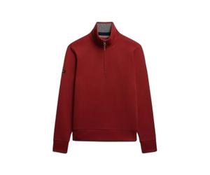Piqué zip neck sweatshirt Superdry Essential Rouge 2XL
