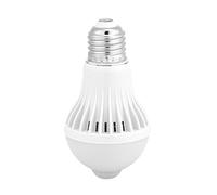 PIR Motion Sensor Light Bulb LED Lamp, Intelligent Detection 12 LED 6000-6500k, Energy Saving, Suitable for Basement, Bathroom, Corridor, Porch (5W)
