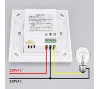 PIR Motion Sensor Switch for Light Control, Wall-Mounted 1000W AC220V 10A Load, IP20 Rated, ABS Housing, Tinned Copper Terminals, 86-Type Design, Corridors &