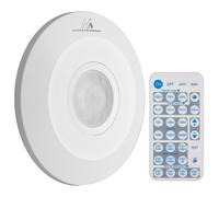 PIR Motion Sensor with Remote Control 360° 8m Range Dusk to Dawn Adjustable HQ