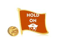 Piracy Expression Persistence Influence Golden Metal Flag Lapel Pin Badge