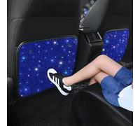 Pirador Bling Rhinestone Kick Mats Back Car Seat Protectors Premium Car Interior Decor Accessories for Women and Girls Auto Seat Back Protector with Crystal Diamonds Universal Fits Stylish Blue 2Pcs