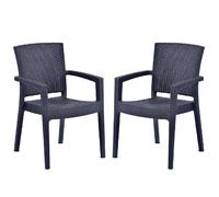 piraeus anthracite polypropylene arm chairs in pair