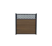Bolt Down Composite Fence Kit inc Diagonal Trellis 6ft - Brown Cedar - Piranha Composite Solutions