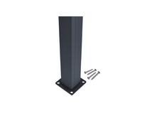Piranha Composite Solutions Bolt Down Fence Post, 90 x 90 x 1900mm, Aluminium Anthracite Finish