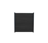 Piranha Composite Solutions In-Ground Fence Kit 6ft, Black Carbon Composite, Dual-Sided Woodgrain Finish