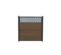 In-Ground Composite Fence Kit inc Diagonal Trellis 6ft - Brown Cedar - Piranha Composite Solutions